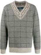 Polo Ralph Lauren Plaid V-neck Knitted Sweater - Brown