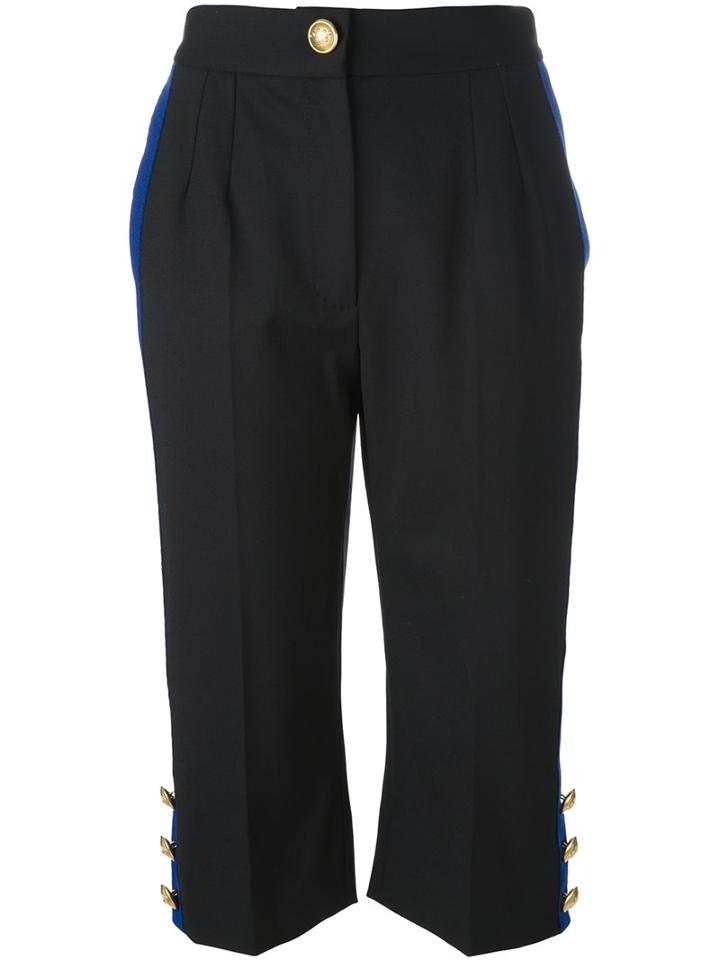 Dolce & Gabbana Cropped Trousers, Women's, Size: 38, Black, Nylon/spandex/elastane/virgin Wool