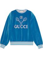 Gucci Sweatshirt With Gucci Tennis - Blue