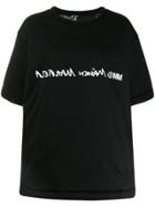 Mm6 Maison Margiela Reversible Floral Logo T-shirt - Black