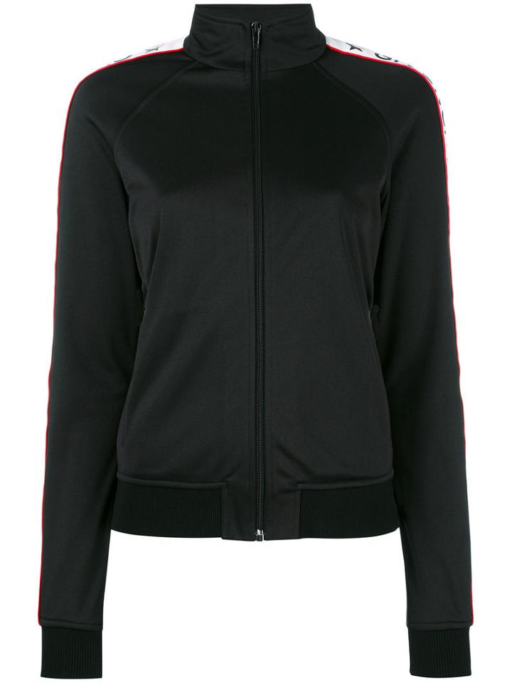 Givenchy Logo Panel Zipped Sweatshirt, Women's, Size: 38, Black, Polyester/cotton/viscose/spandex/elastane