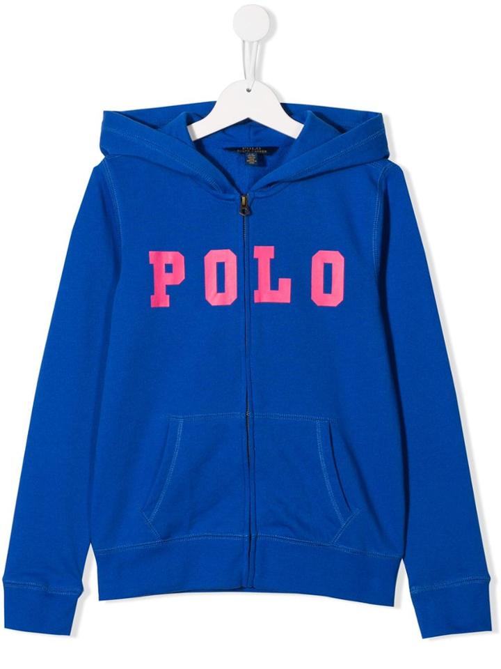 Ralph Lauren Kids Polo Print Hoodie - Blue