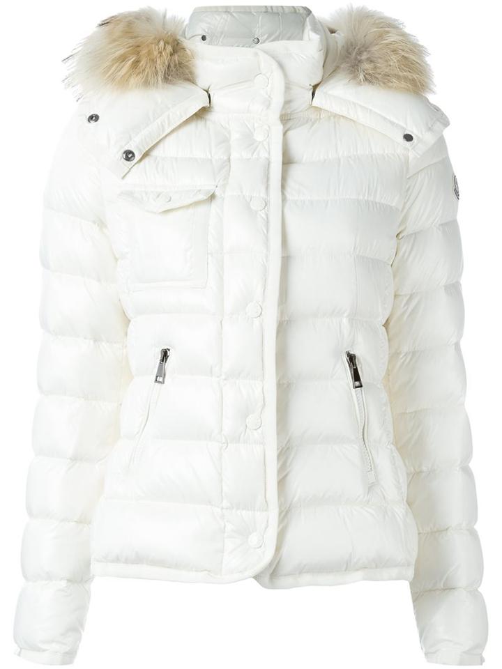Moncler Fur-lined Hood Padded Jacket, Women's, Size: 2, Nude/neutrals, Polyamide/feather Down/racoon Fur