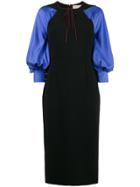 Roksanda Atlen Tie Neck Midi Dress - Black
