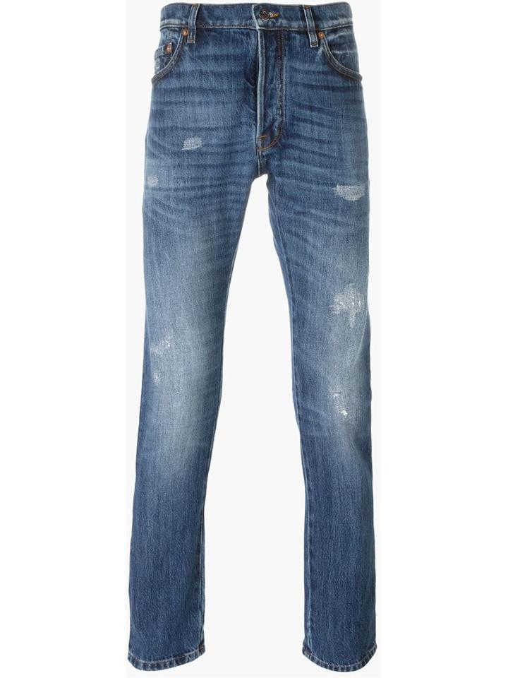 Valentino Slim Fit Jeans, Men's, Size: 30, Blue, Cotton