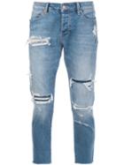 Neuw Distressed Cropped Jeans, Men's, Size: 34, Blue, Cotton/spandex/elastane
