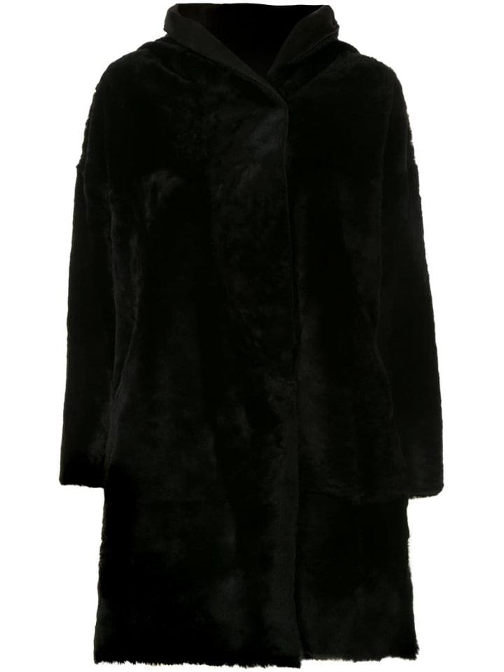 Sylvie Schimmel Hooded Oversized Coat - Black