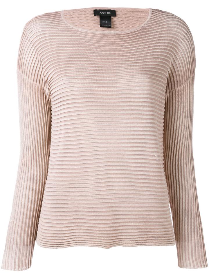 Avant Toi - Ribbed Knit Jumper - Women - Silk - S, Pink/purple, Silk