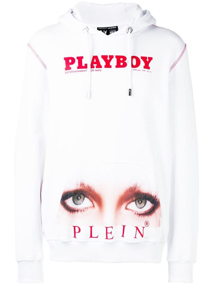 Philipp Plein X Playboy Printed Hoodie - White
