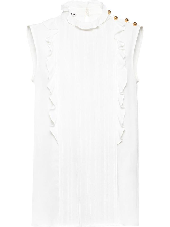 Miu Miu Sablé Top - White