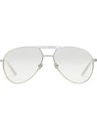 Gucci Eyewear Aviator Frame Glasses - Silver