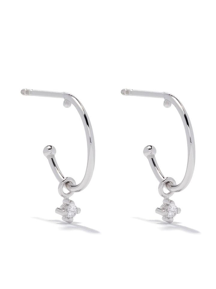 Wouters & Hendrix Gold 18kt Gold Diamond Hoop Earrings - White Gold