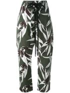 Marni Floral Print Trousers, Women's, Size: 36, Green, Cotton/linen/flax