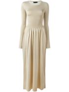 Calvin Klein Collection Ribbed Knit Maxi Dress, Women's, Size: Medium, Grey, Spandex/elastane/acetate/polyamide/polyester