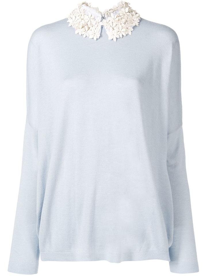 Steffen Schraut Floral Collar Jumper - Blue