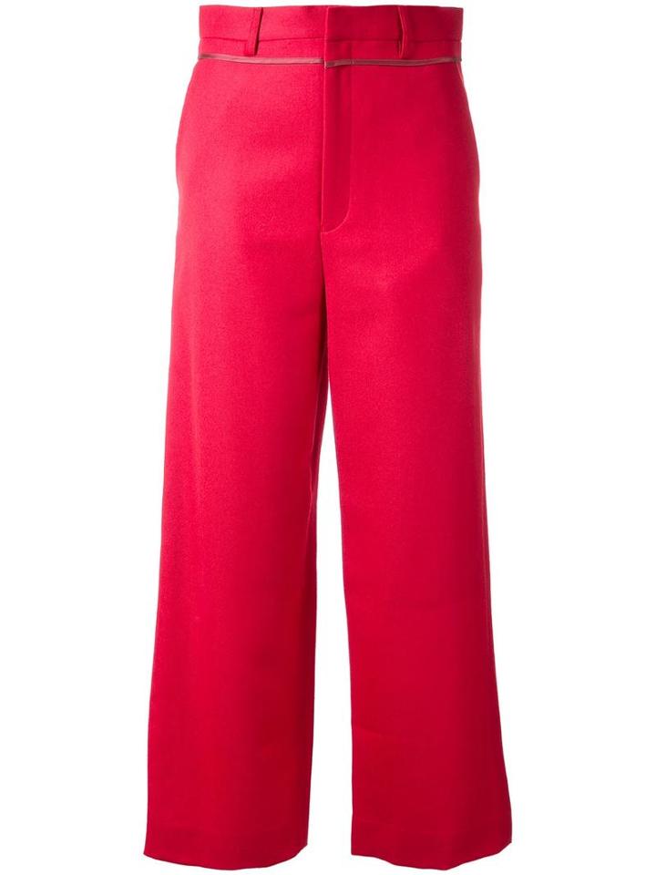 En Route Cropped Wide Leg Trousers, Women's, Size: 1, Red, Wool