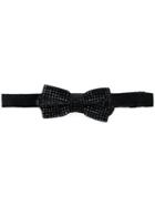 Balmain Rhinestone Embellished Bow Tie - Black