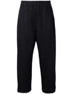 Pleats Please By Issey Miyake Pleated Tapered Trousers, Women's, Size: 3, Black, Polyester