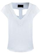 Andrea Bogosian V-neck Panelled Blouse, Women's, Size: P, White, Cotton/polyester