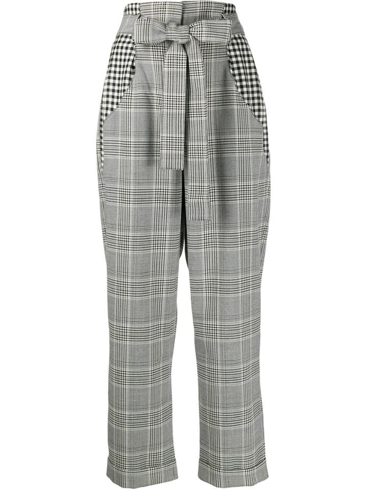 Each X Other Check High-rise Trousers - Black