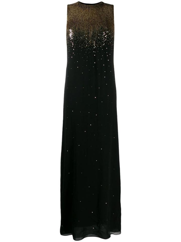 Givenchy Sequin Embroidered Evening Dress - Black