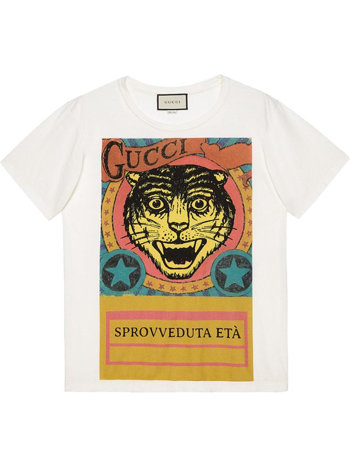 Gucci Tiger Print T-shirt - White