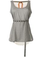 No21 - Sleeveless Belted Top - Women - Cotton/acrylonitrile Butadiene Styrene (abs) - 44, Women's, Grey, Cotton/acrylonitrile Butadiene Styrene (abs)