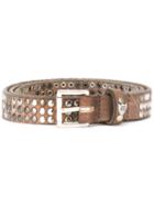 Htc Hollywood Trading Company Studded Belt, Adult Unisex, Size: 85, Brown, Leather/metal (other)