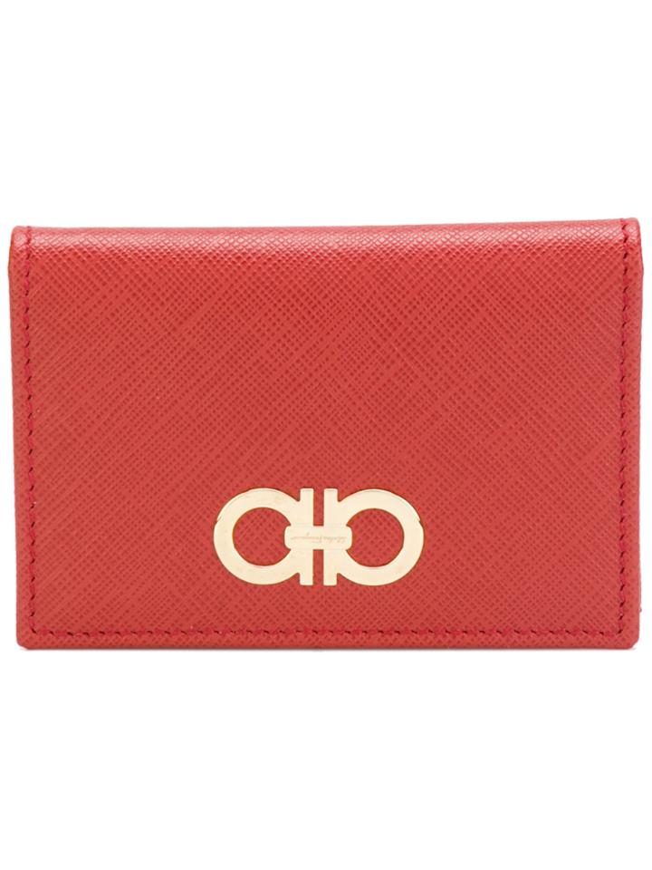 Salvatore Ferragamo Double Gancio Card Case - Red
