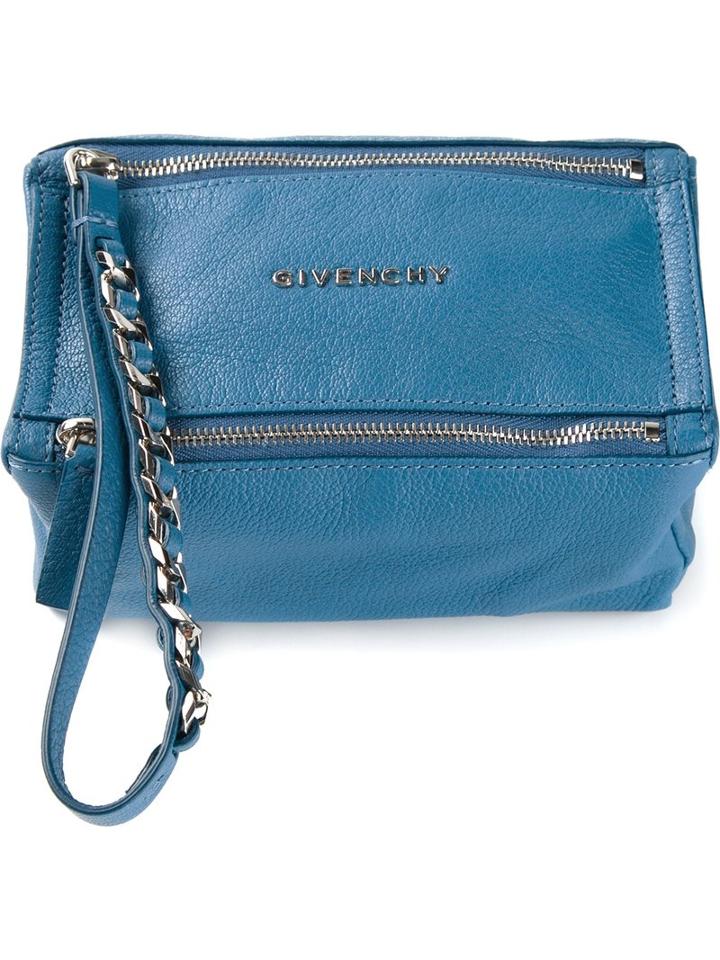 Givenchy Mini 'pandora' Clutch, Women's, Blue, Calf Leather