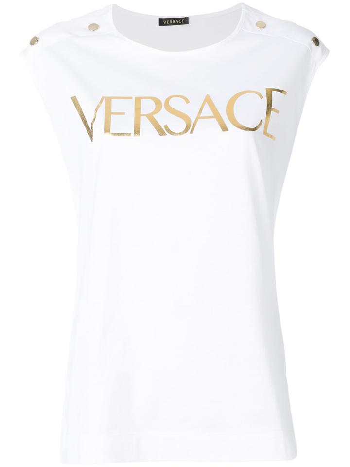 Versace Logo Tank Top - White