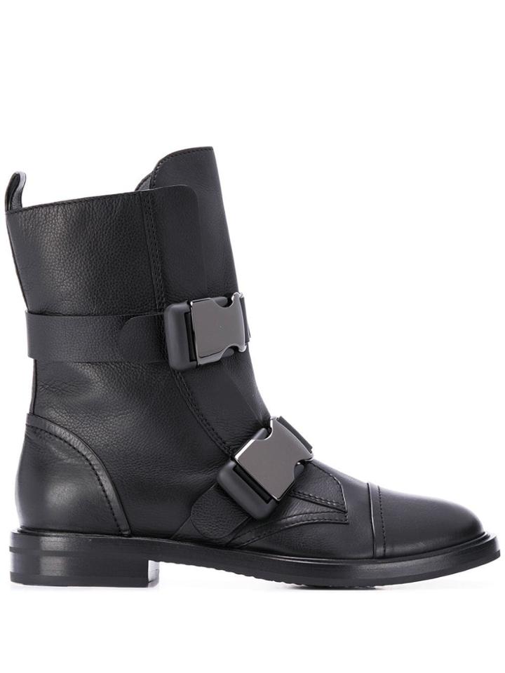 Casadei Buckle Strap Boots - Black