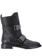 Casadei Buckle Strap Boots - Black