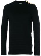 Balmain - Striped Wool Sweater - Men - Wool - L, Black, Wool