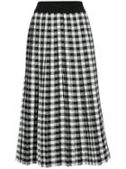 Le Ciel Bleu Gingham Pleated Skirt - Black