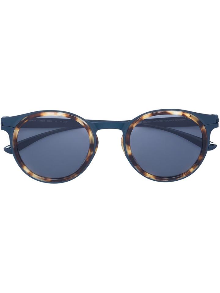 Mykita Tortoiseshell Round Sunglasses, Adult Unisex, Blue, Acetate/stainless Steel
