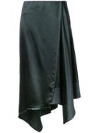 Lemaire - Asymmetric Skirt - Women - Silk - 38, Black, Silk