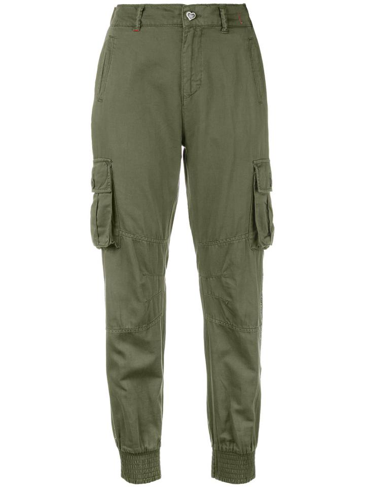 Twin-set - Cargo Trousers - Women - Cotton/linen/flax/lyocell - 26, Women's, Green, Cotton/linen/flax/lyocell