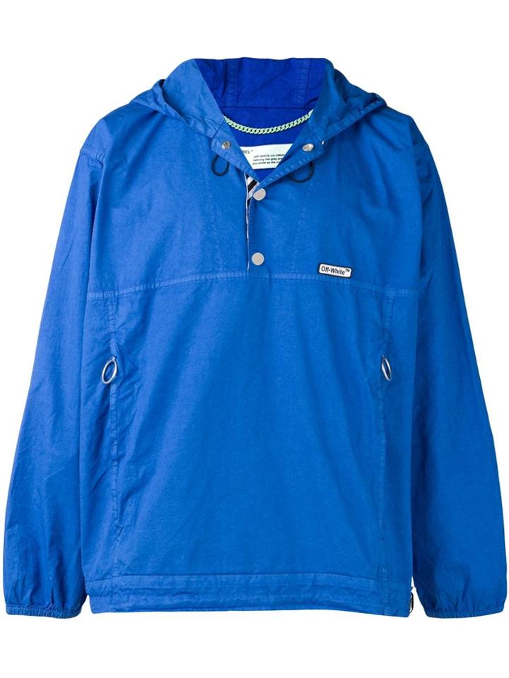 Off-white Press Stud Hoodie - Blue