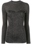 Alberta Ferretti Knit Top With Lurex Details - Grey
