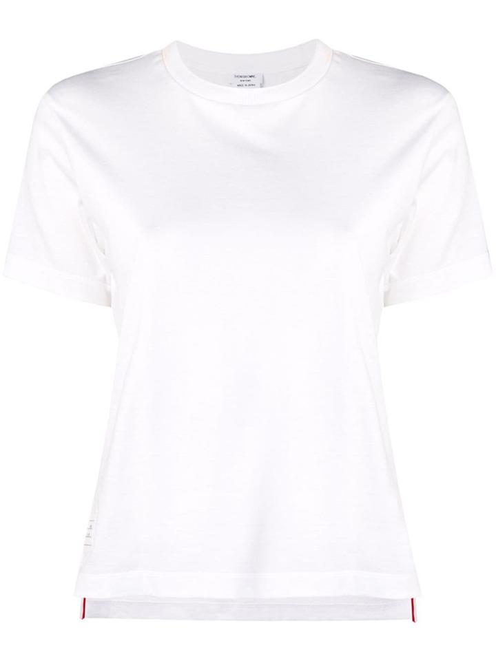 Thom Browne Slide Slits Relaxed White Tee