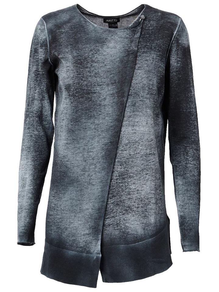 Avant Toi One-button Wrap Sweater, Women's, Size: Xs, Grey, Cotton