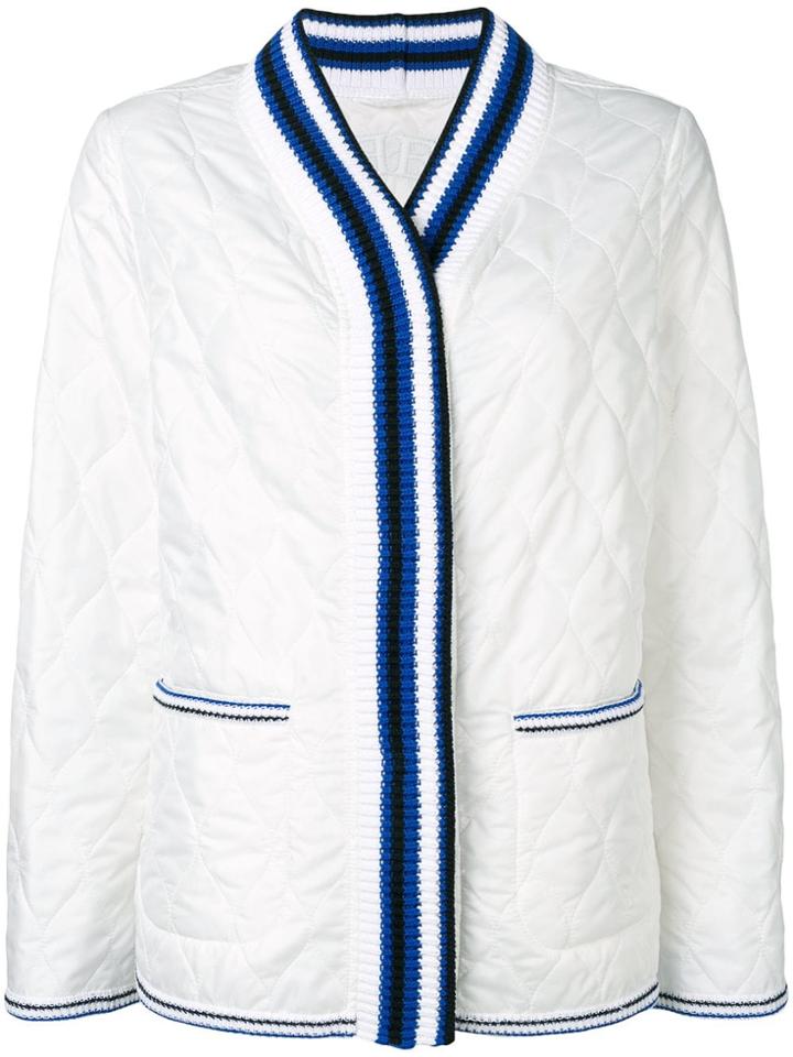 Ermanno Scervino Quilted Knit Collar Jacket - White