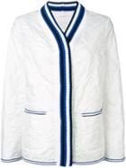 Ermanno Scervino Quilted Knit Collar Jacket - White
