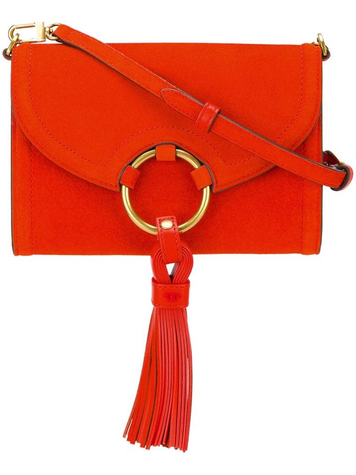 Tory Burch Tasseled Hoop Cross Body Bag, Women's, Red