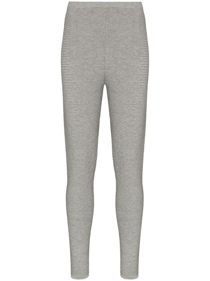 Adam Selman Sport Ribbed Knit Leggings - Grey