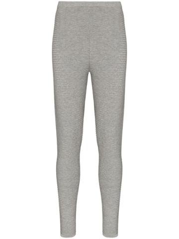 Adam Selman Sport Ribbed Knit Leggings - Grey