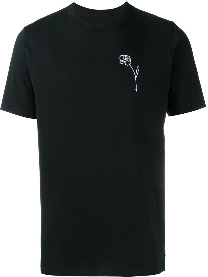 Rag & Bone Embroidered Flower T-shirt, Men's, Size: Xl, Black, Cotton