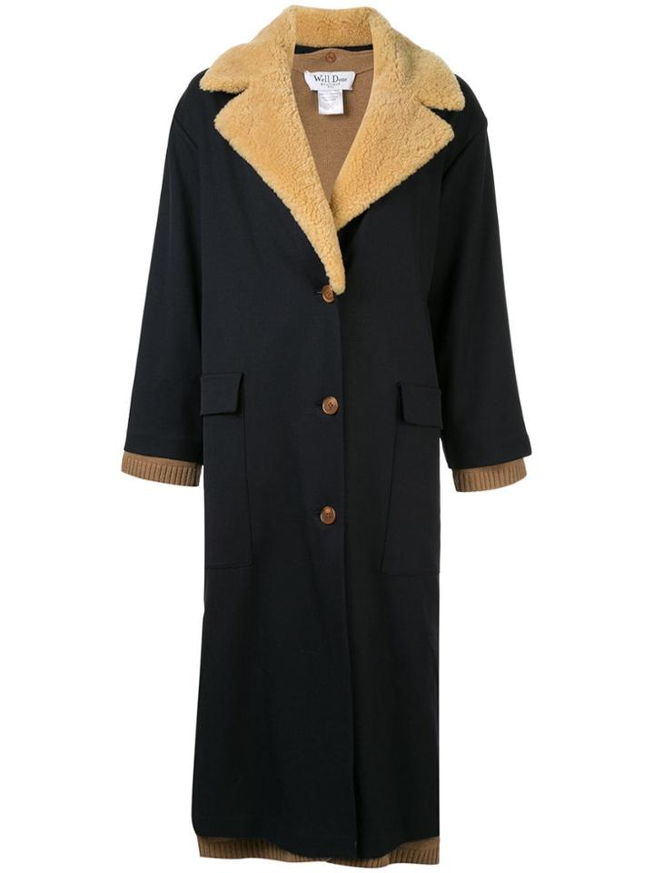 We11done Layered Single-breasted Coat - Black
