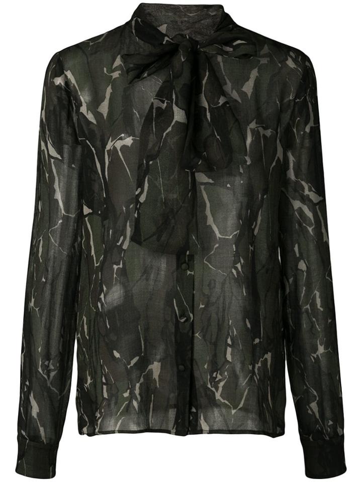 Saint Laurent Camouflage Print Blouse - Green